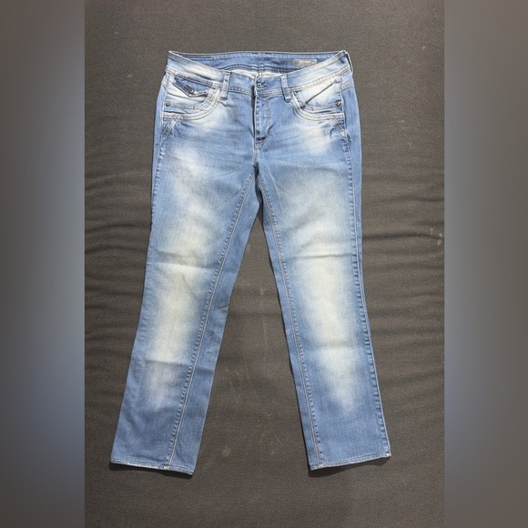 Blue Skinny Jeans with Gradient Fading - Picture 10 of 11